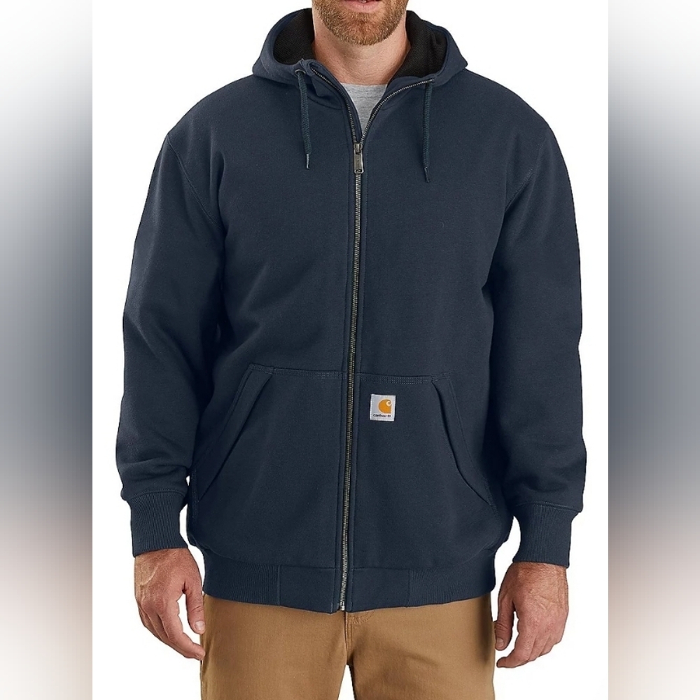 Carhartt Rain Defender Loose Fit MidWeight Thermal Lined Hooded Zip up Jacket 2X